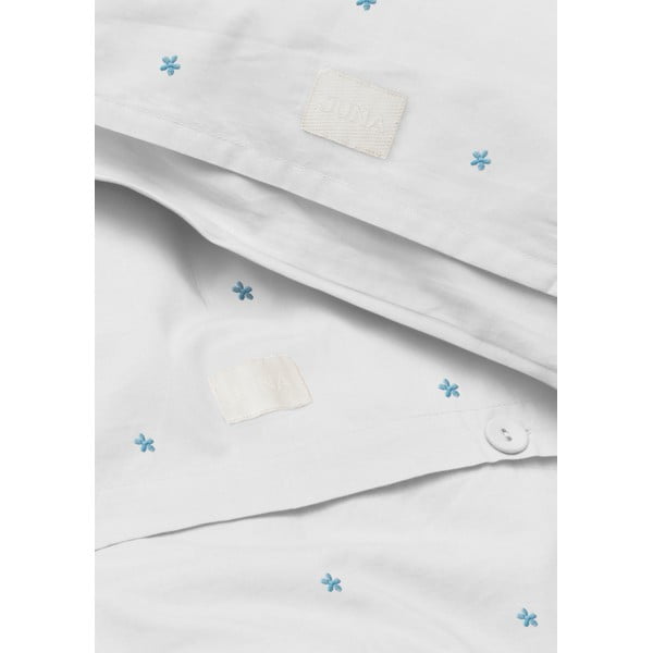 Biele obliečky na jednolôžko z bavlneného perkálu 140x200 cm Daisy – JUNA-image-3