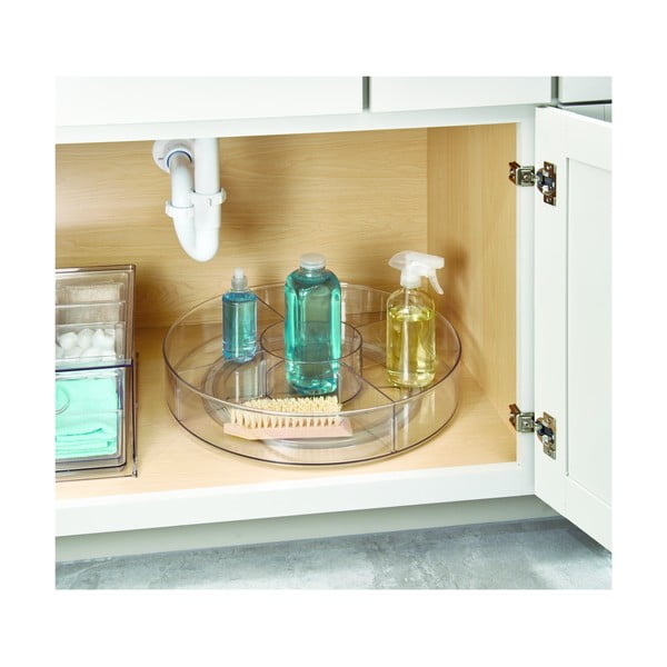 Okrúhly transparentný úložný box iDesign The Home Edit, ⌀ 45,7 cm-image-1