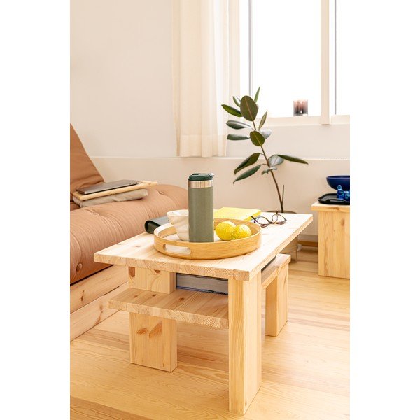 Hnedý konferenčný stolík z borovicového dreva 45x68 cm Japan – Karup Design-image-4