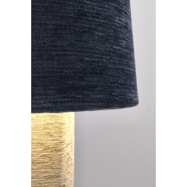 Modrá kovová stolová lampa s textilným tienidlom (výška  50 cm) Demra – Bizzotto-image-2