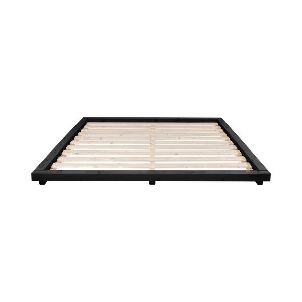 Dvojlôžková posteľ z borovicového dreva s matracom a tatami Karup Design Dock Double Latex Black/Natural, 160 × 200 cm-image-3