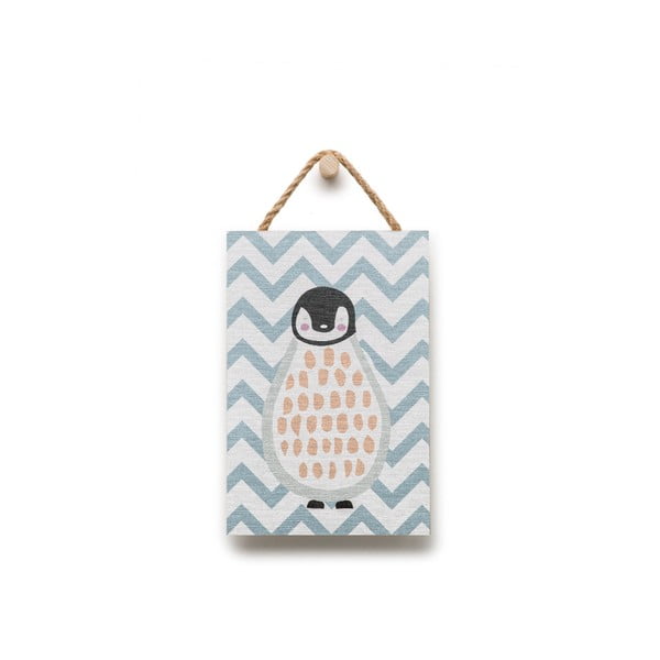 Nástenná dekorácia s motívom tučniaka KICOTI, 20 × 30 cm