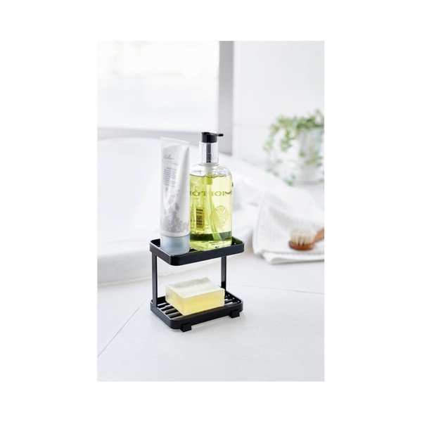Čierna poschodová nádoba na mydlo s odkladacou plochou YAMAZAKI Tower-image-1