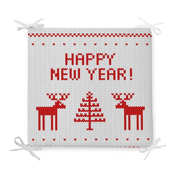 Vianočný sedák s prímesou bavlny Minimalist Cushion Covers Happy, 42 x 42 cm