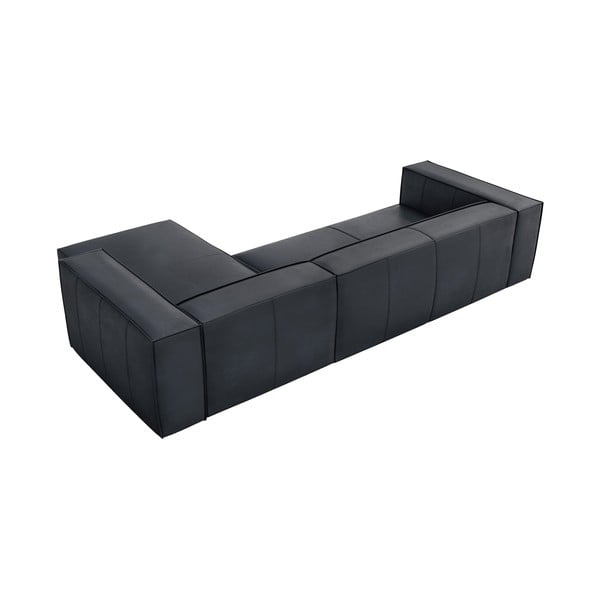 Tmavomodrá kožená rohová pohovka (pravý roh) Madame – Windsor & Co Sofas-image-3