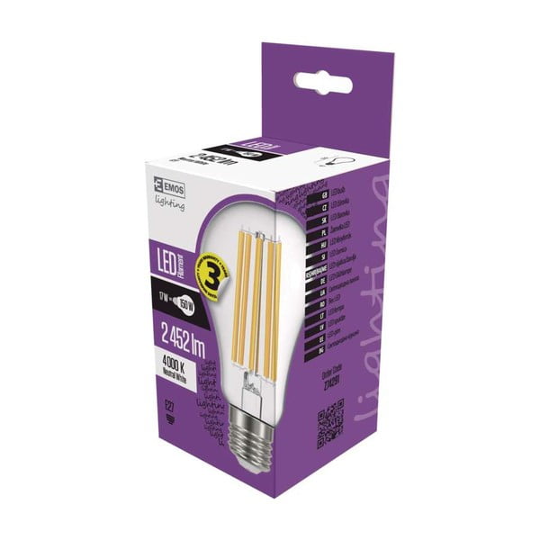 LED žiarovka EMOS Filament A67 Neutral White, 17W E27-image-1
