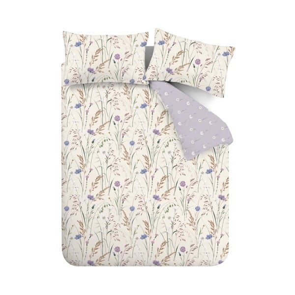 Obliečky na dvojlôžko v levanduľovej a béžovej farbe 200x200 cm Grasmere – Catherine Lansfield