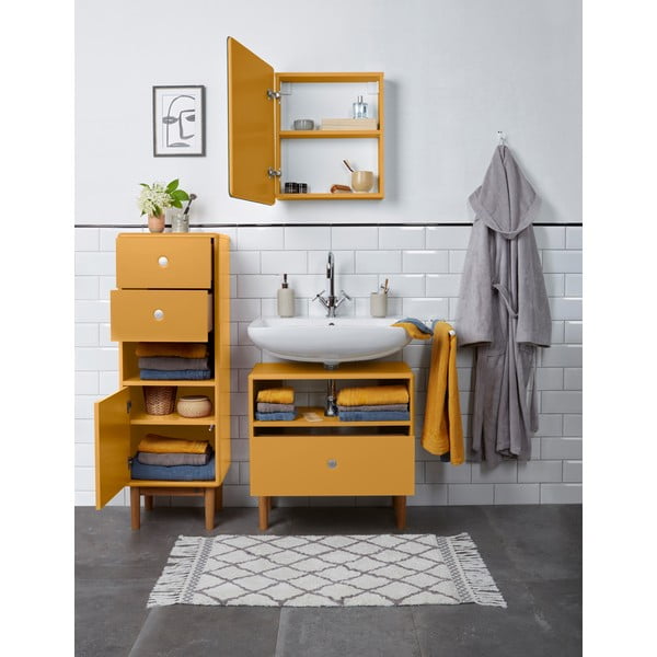 V horčicovej farbe vysoká/závesná kúpeľňová skrinka 40x100 cm Color Bath – Tom Tailor-image-1