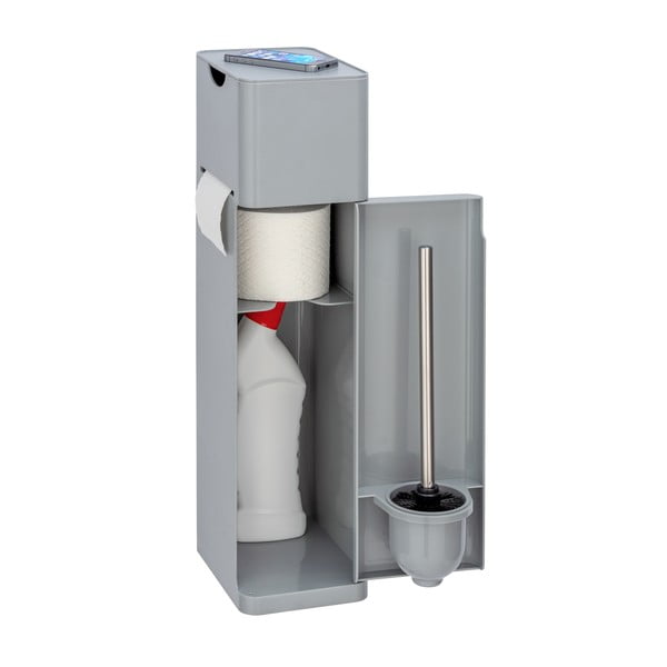 Sivý plastový stojan na toaletný papier so štetkou Imon – Wenko-image-3