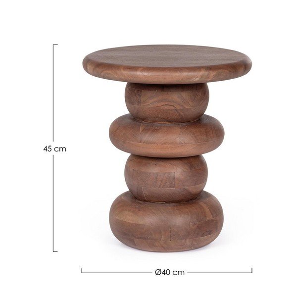 Okrúhly odkladací stolík z mangového dreva ø 40 cm Lopez – Bizzotto-image-3