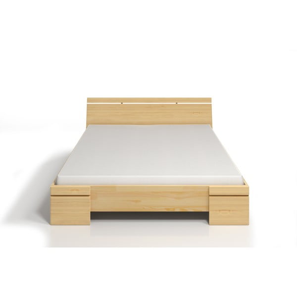 Dvojlôžková posteľ z borovicového dreva s úložným priestorom SKANDICA Sparta Maxi, 140 × 200 cm