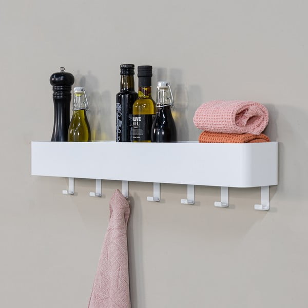 Biela nástenná oceľová kúpeľňová polička Multi – Spinder Design-image-1