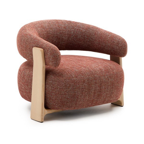 Ženilkové kreslo v terakotovej farbe Granite – Kave Home