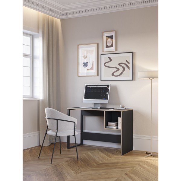 Pracovný stôl s čiernou doskou 50x110 cm Lyly – Marckeric-image-1