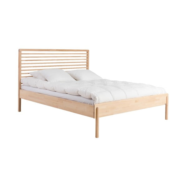 Rám postele z masívneho brezového dreva Kiteen Lennu, 160 × 200 cm