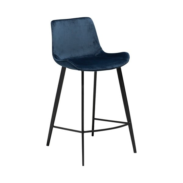 Tmavomodrá barová stolička DAN–FORM Denmark Hype Velvet, výška 91 cm