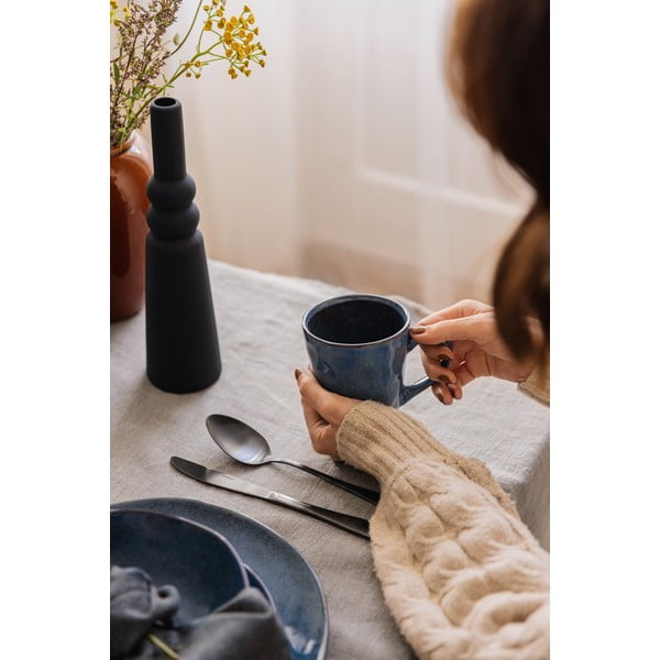 Tmavomodrá kameninová jedálenská súprava 24 ks Glosia - Bonami Selection-image-4