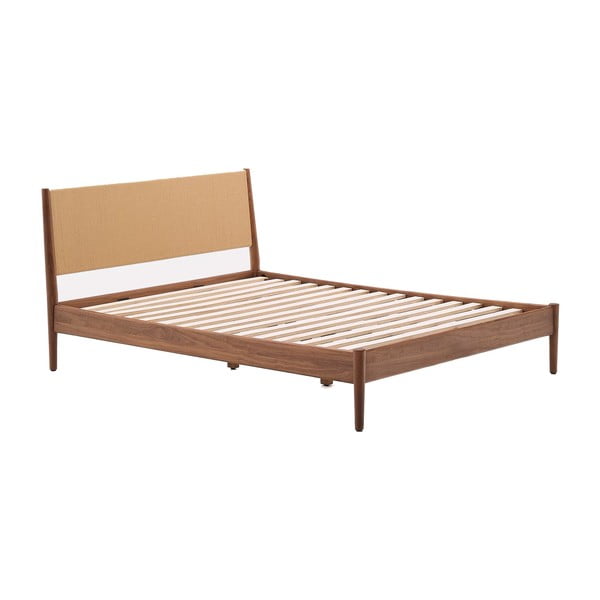 Tmavohnedá dvojlôžková posteľ s roštom 160x200 cm Elan – Kave Home