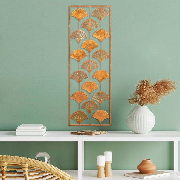 Kovová nástenná dekorácia 32x90 cm Gingko – Wallity-image-2