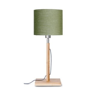 Stolová lampa so zeleným tienidlom a konštrukciou z bambusu Good&Mojo Fuji