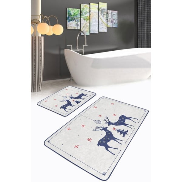 Krémovobiele kúpeľňové predložky v súprave 2 ks 60x100 cm – Mila Home-image-3