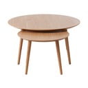 Okrúhle konferenčné stolíky v súprave 2 ks v dekore duba v prírodnej farbe ø 88 cm Adda – Unique Furniture