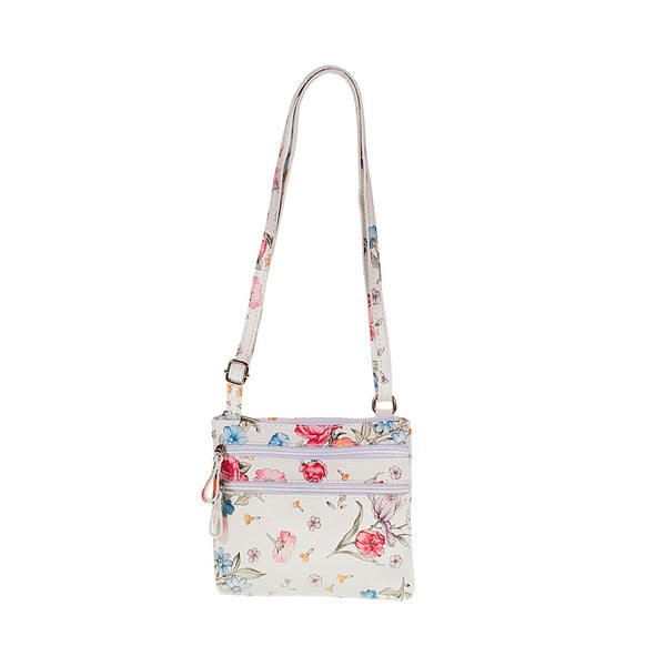 Biela kabelka s kvetinovým vzorom Pitti Bags Mara