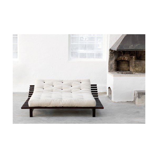 Dvojlôžková posteľ z borovicového dreva s matracom Karup Design Blues Double Latex Black/Black, 140 × 200 cm-image-4