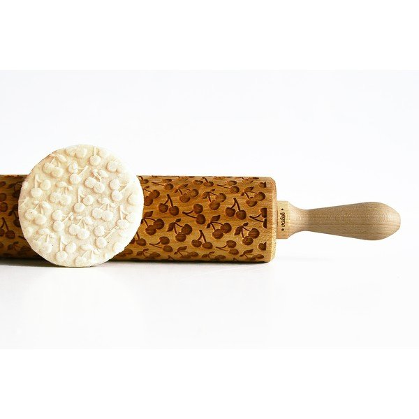 Drevený embosovaný valček na cesto Valek Cherries-image-1