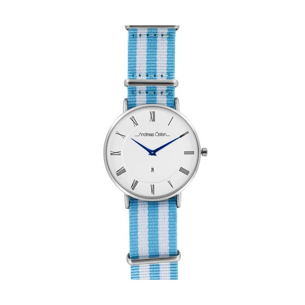 Pánske hodinky s modro-bielym remienkom Andreas Östen Wenno