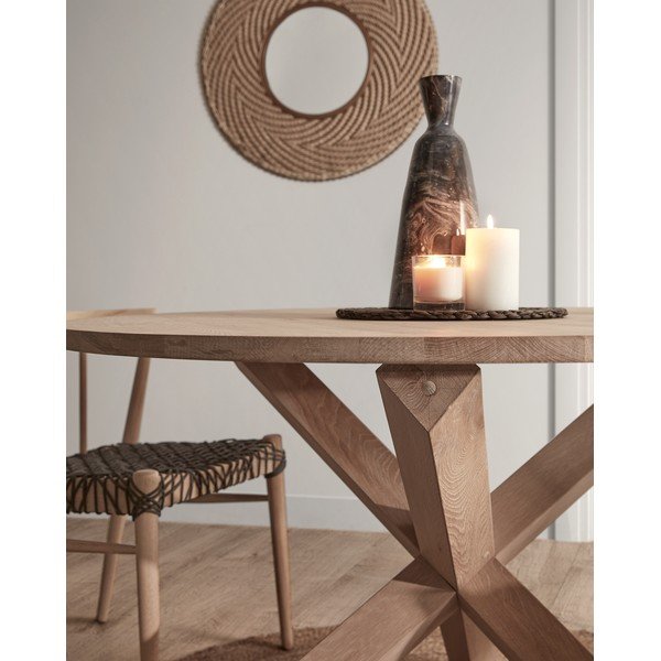 Stôl z dubového dreva Kave Home Nori, ⌀ 120 cm-image-3