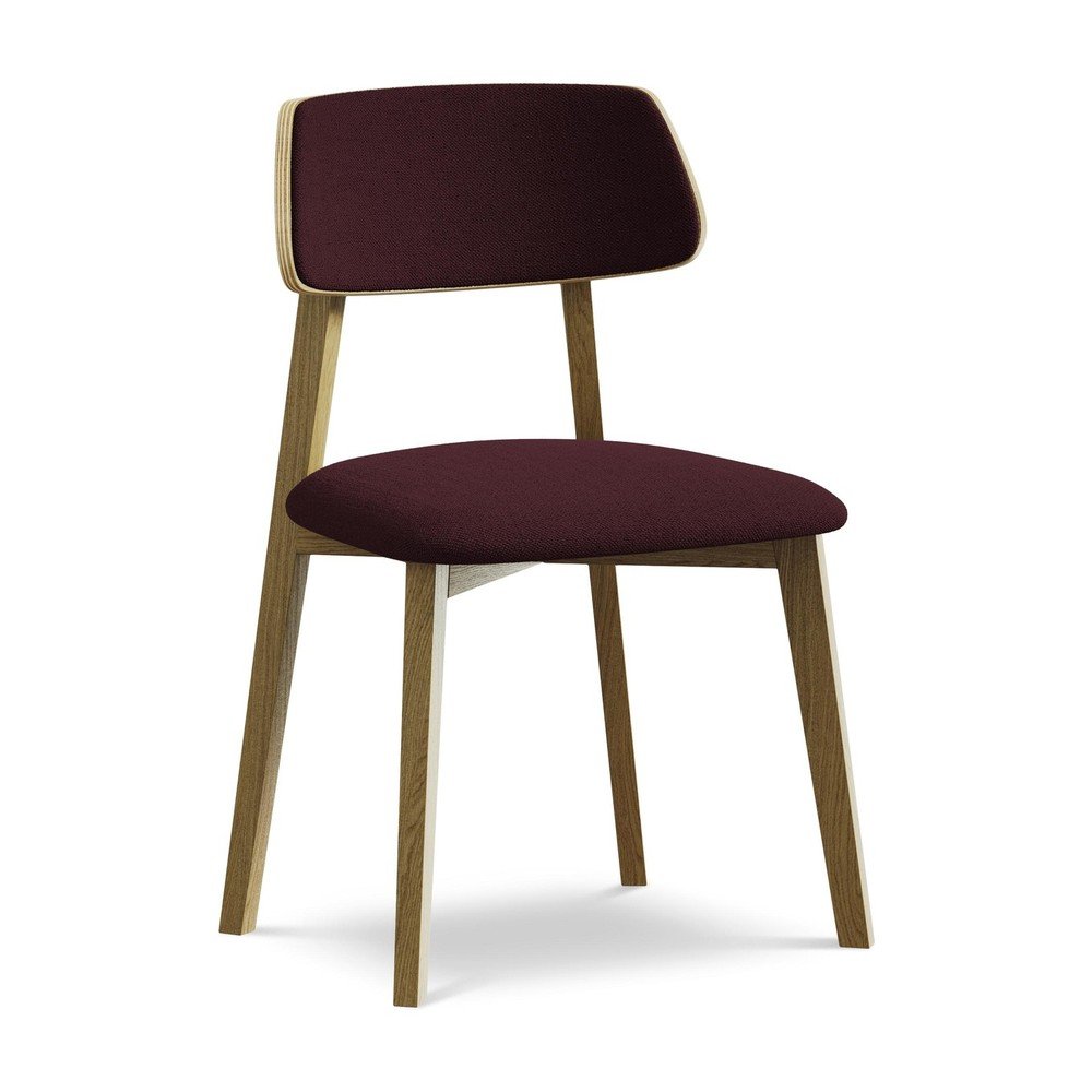 Vínovočervená jedálenská stolička z masívneho dreva Niu – Makamii