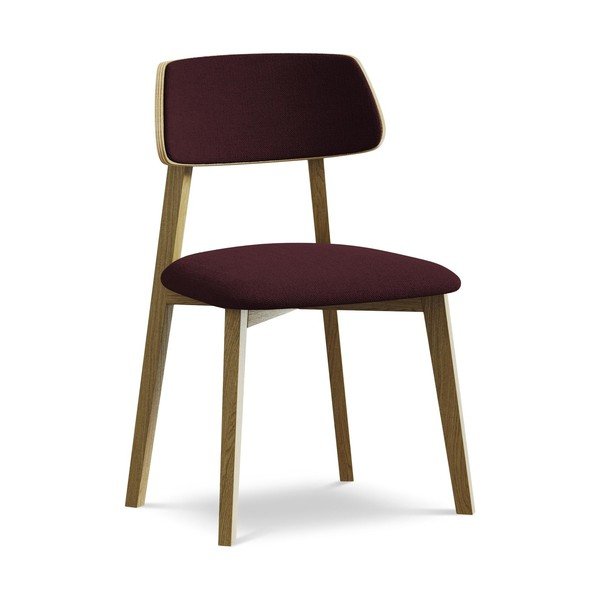 Vínovočervená jedálenská stolička z masívneho dreva Niu – Makamii