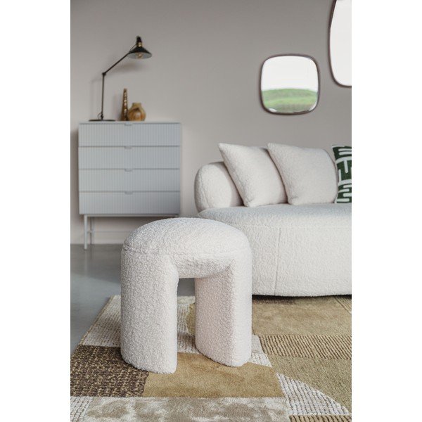 Krémovobiela čalúnená stolička Noxx – White Label-image-1