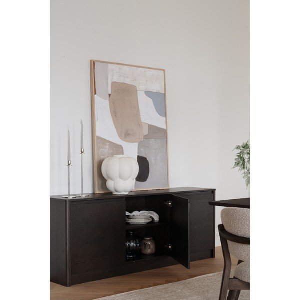 Komoda v dekore duba v tmavo prírodnej farbe 180x70x40 cm Melstone – Rowico-image-3