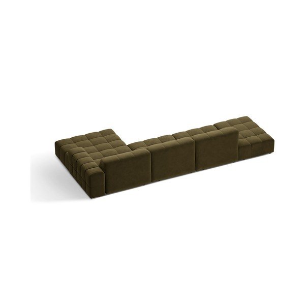 Khaki zamatová rohová pohovka (pravý roh/s leňoškou) Chicago – Cosmopolitan Design-image-2
