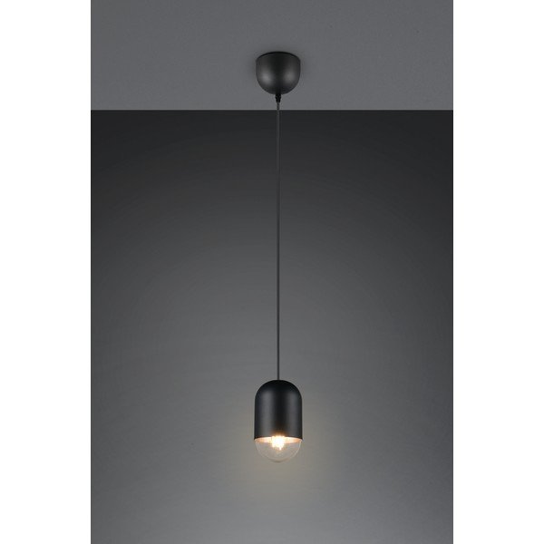 Čierne kovové závesné svietidlo ø 11 cm Nara – Reality-image-1