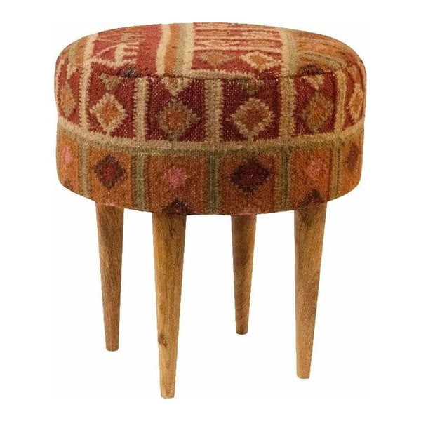 Červená vzorovaná stolička z mangového dreva Støraa Marion