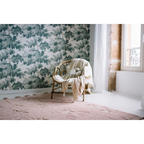 Ružový prateľný ručne tkaný bavlnený detský koberec 120x175 cm Hippy Stars Vinatge Nude – Lorena Canals-image-4