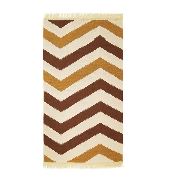 Hnedý koberec ZigZag Brown, 80 × 150 cm