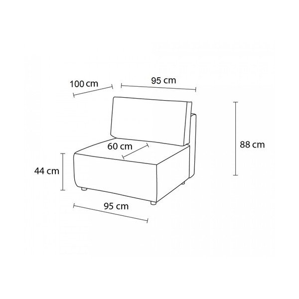 Svetlohnedý menčestrový modul pohovky (stredový diel) Nihad modular – Bobochic Paris-image-4