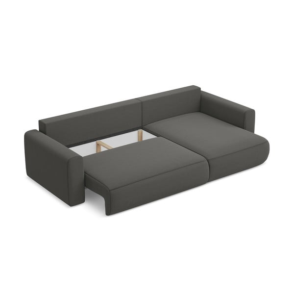 Tmavosivá zamatová rozkladacia/s úložným priestorom rohová pohovka (pravý roh/s leňoškou) Kapua – Makamii-image-4