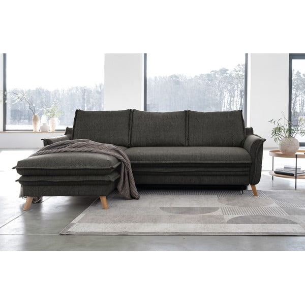 Tmavosivá rozkladacia rohová pohovka (ľavý roh) Charming Charlie – Miuform-image-1