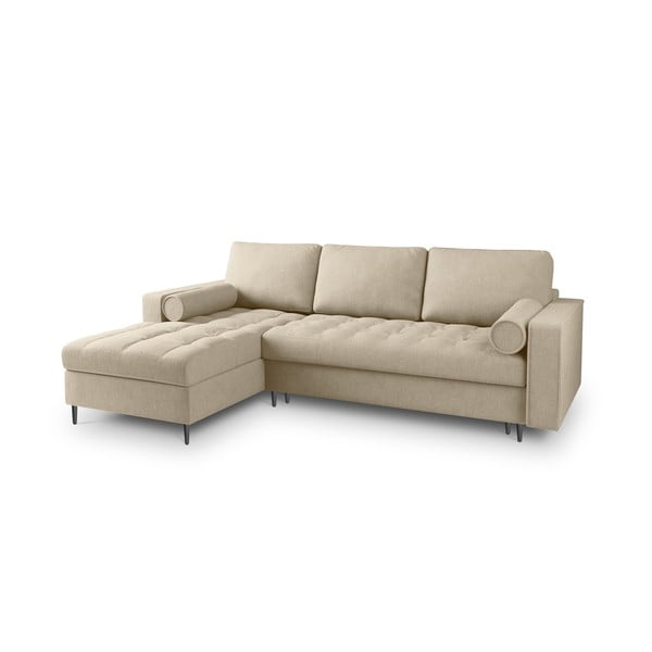 Béžová rozkladacia rohová pohovka Milo Casa Santo, ľavý roh-image-3