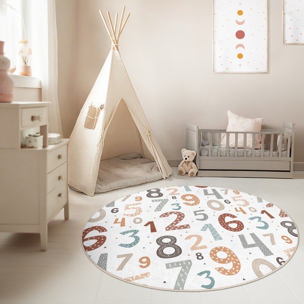 Prateľný detský hrací koberec ø100 cm Happy Numbers – Mila Home-image-1