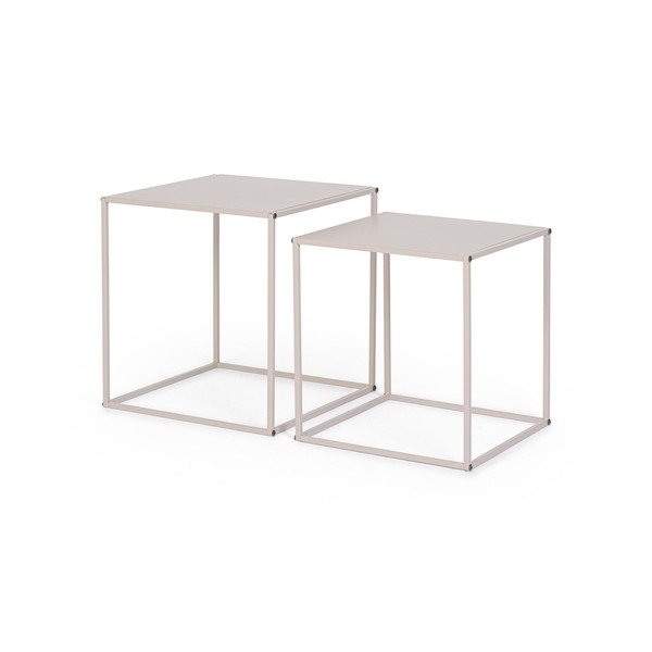 Béžové kovové konferenčné stolíky v súprave 2 ks 38x38 cm Alrik – Yes Everyday