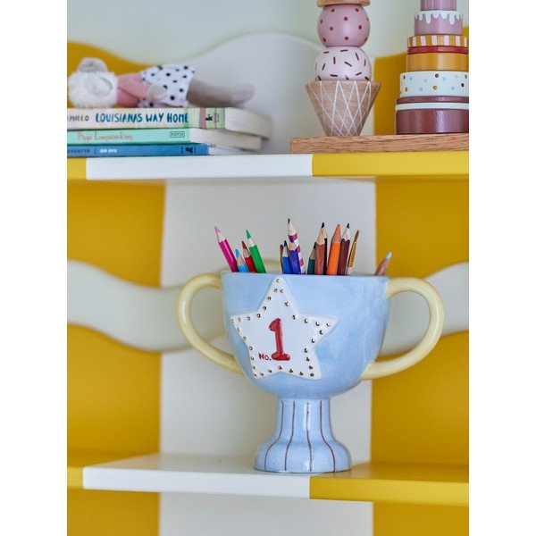 Keramický ručne maľovaný obal na kvetináč Trophy – Bloomingville Mini-image-1