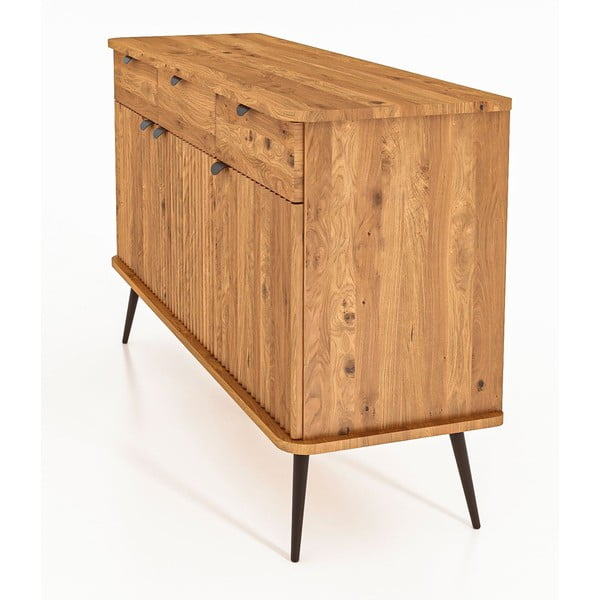 Nízka komoda z dubového dreva v prírodnej farbe 144x87 cm Kula - The Beds-image-4