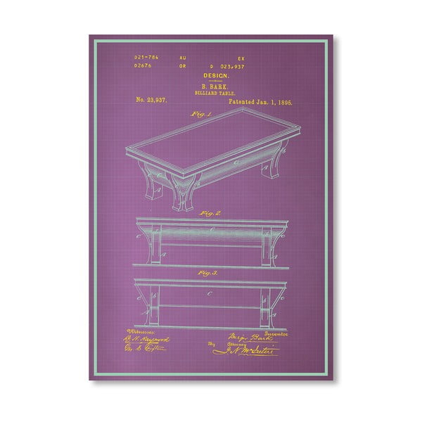 Plagát Billiard Table, 30x42 cm