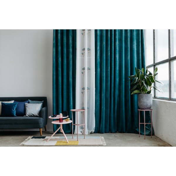 Bielo-modrá záclona 140x260 cm Elba – Mendola Fabrics-image-4